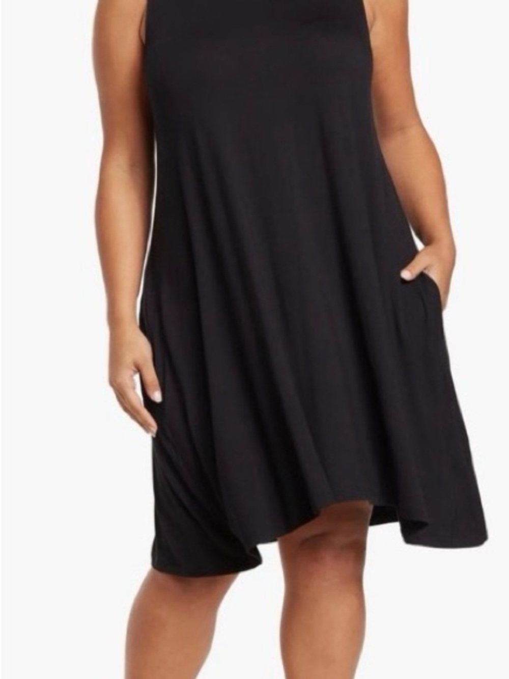 Melrose and Market Black Crewneck Tank Top